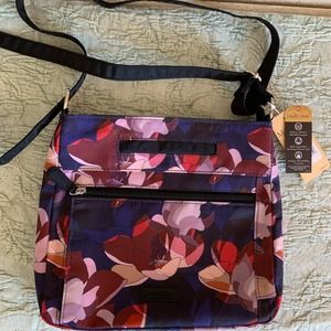 MultiSac Navy & Red Modern Fleur Lennox Crossbody Bag